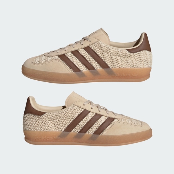Adidas Gazelle Indoor W [JS1418] 女 運動休閒鞋 德訓鞋 針織 復古 舒適 膠底 米