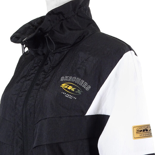 Skechers Outerwear [L121W039-002K] 女 外套 短版 立領 防風 薄款 兩側口袋 黑