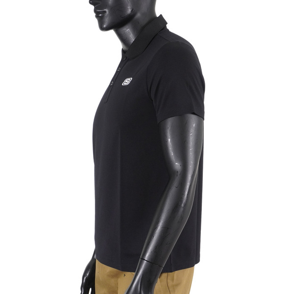 Skechers [L221M009-0018] 男 短袖 上衣 POLO衫 經典 簡約 素面 百搭 舒適 穿搭 黑