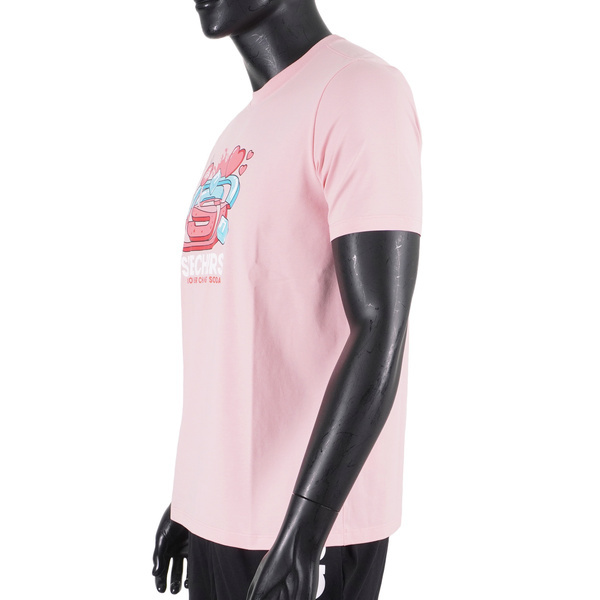 Skechers [L221U041-00BV] 男女 短袖 上衣 T恤 圓領 趣味LOGO 夏日 舒適 穿搭 粉紅