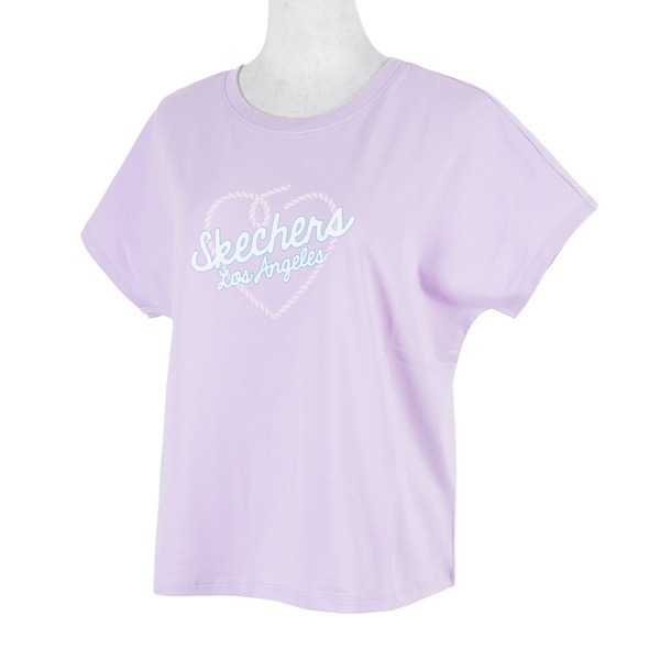 Skechers [L221W005-00KC] 女 短袖 上衣 T恤 舒適 透氣 運動 休閒 粉