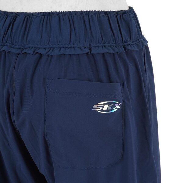 Skechers [L221W181-007D] 女 短褲 運動 休閒 舒適 棉質 復古腰帶 輕薄 藍