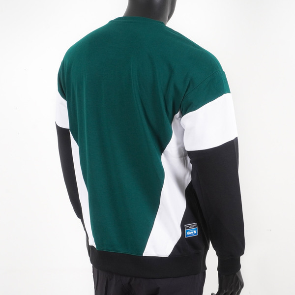 Skechers [L321M146-00XW] 男 長袖 上衣 衛衣 寬鬆 運動 休閒 棉質 舒適 穿搭 綠黑