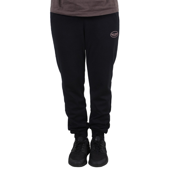 Skechers [L321W091-0018] 女 棉長褲 抽繩 健身 健走 日常 休閒 穿搭 舒適 素面 黑