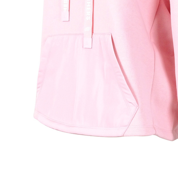 Skechers Hoodies [L420W019-008Z] 女 長袖 上衣 刷毛 保暖 束口 連帽 粉紅