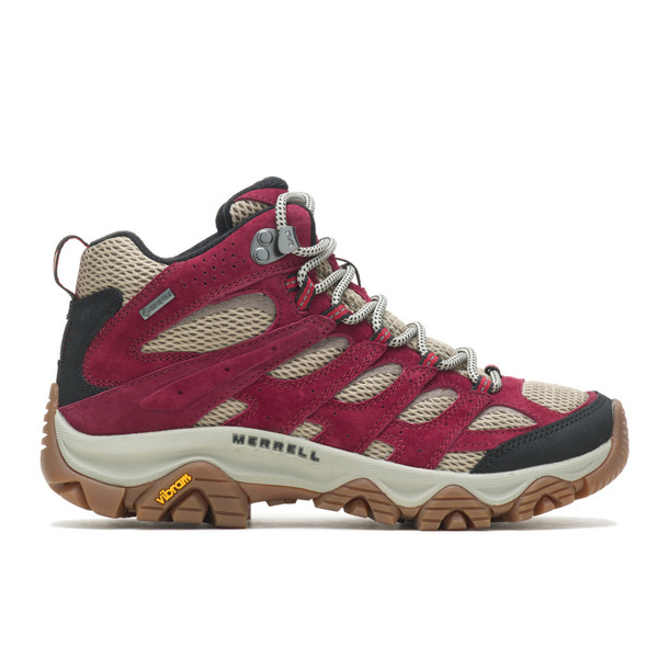 Merrell Moab 3 Mid GTX [ML036866] 女 戶外鞋 郊山 健行 防水 止滑 黃金大底 紅 棕