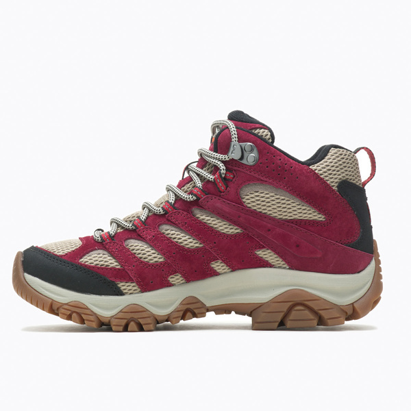 Merrell Moab 3 Mid GTX [ML036866] 女 戶外鞋 郊山 健行 防水 止滑 黃金大底 紅 棕