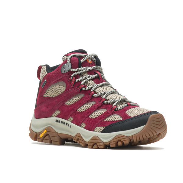 Merrell Moab 3 Mid GTX [ML036866] 女 戶外鞋 郊山 健行 防水 止滑 黃金大底 紅 棕