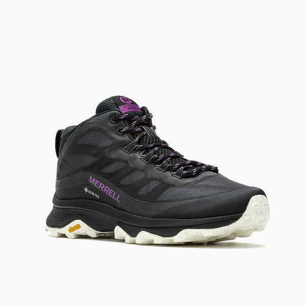 Merrell Moab Speed Mid [ML135414] 女 戶外鞋 登山 越野 防水 黃金大底 防滑 黑紫