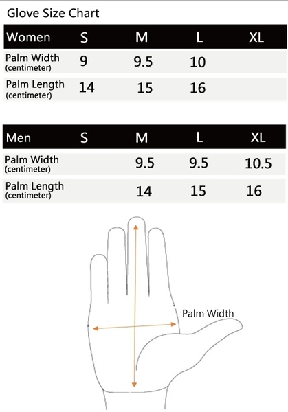 nike men's gloves size chart