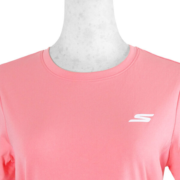 Skechers Shirts [P221W001-00KA] 女 T恤 短袖 棉質 舒適 吸溼 排汗 透氣 粉橘
