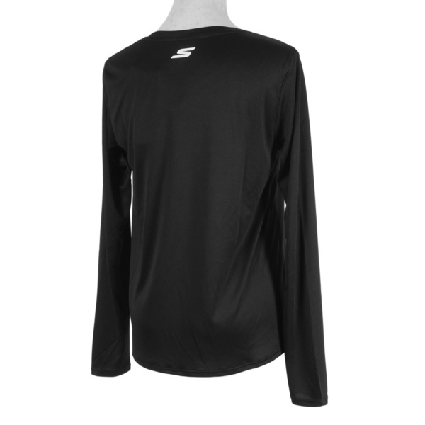 Skechers [P321W022-0018] 女 長袖 上衣 運動 慢跑 訓練 休閒 透氣 吸濕 排汗 乾爽 黑