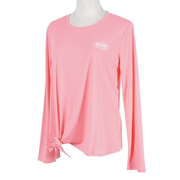 Skechers [P321W022-00KA] 女 長袖 上衣 運動 慢跑 訓練 休閒 透氣 吸濕 排汗 乾爽 粉紅