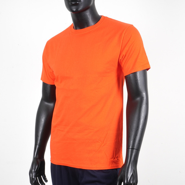 Champion [T425-37C] 男 短袖上衣 T恤 美規 高磅數 純棉 舒適 休閒 圓領 純色 穿搭 橘