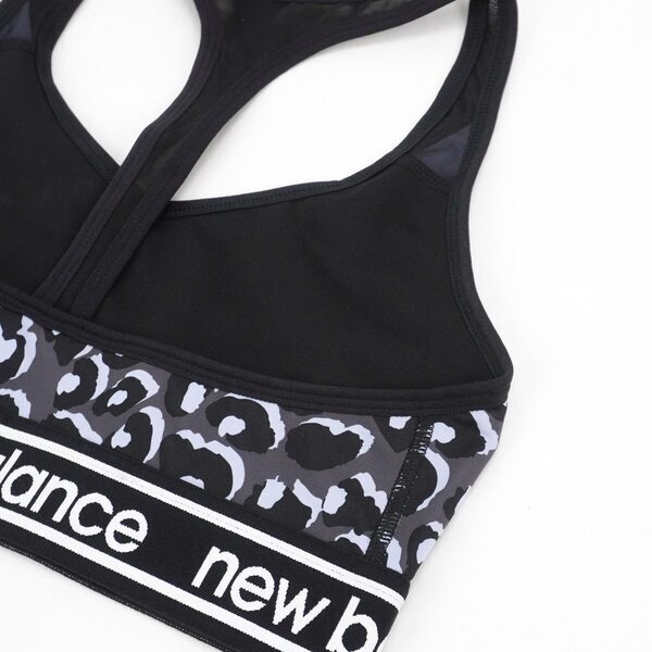 New Balance [WB91035AMP] 女 運動內衣 中強度 運動 訓練 吸濕 排汗 貼合 豹紋 黑