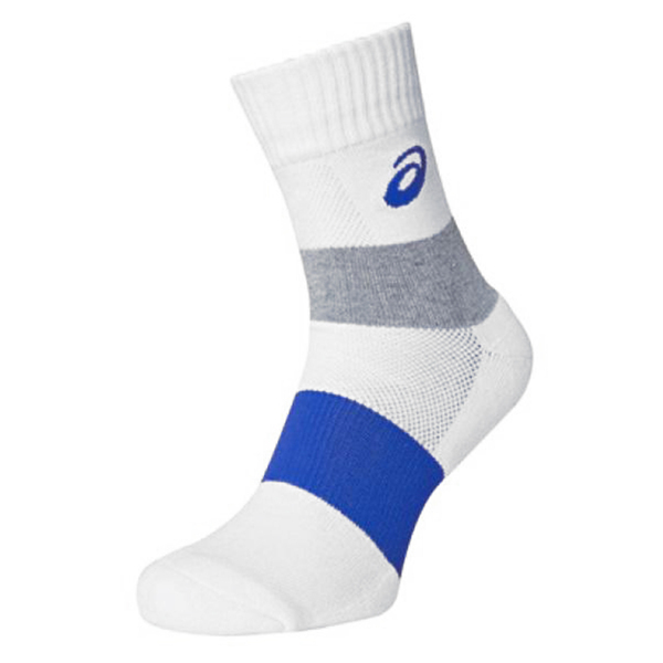 Asics Socks [Z11901-0153] 中筒襪 運動 排球 厚底 透氣 耐磨 中強度 支撐 加壓 白藍